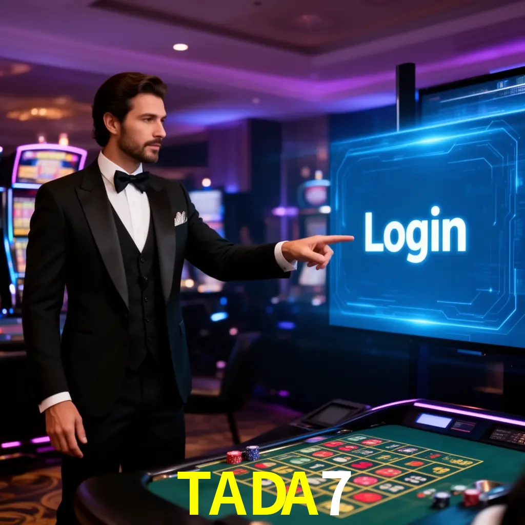 TADA7 Login - OTP, cuenta y soporte Pantalla TADA7 Login con OTP, contraseña, cuenta segura y soporte móvil